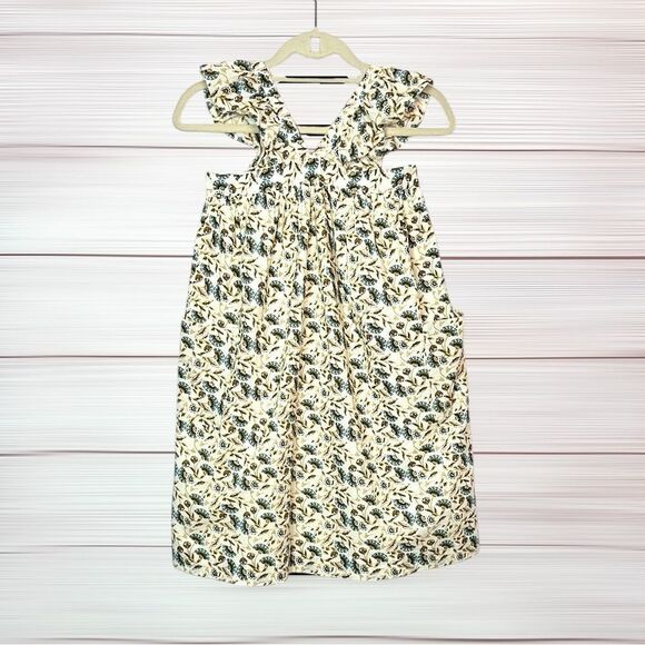 NWT BONPOINT Teen Girls Eleanina Ivory Cotton Floral Dress Back Buttons Down 10A - Picture 5 of 15
